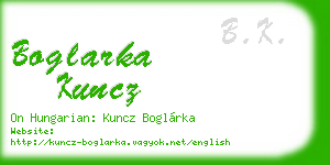 boglarka kuncz business card